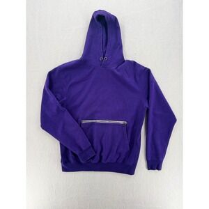 Maison Article Purple Hoodie Zippered Kangaroo Pocket Mens Large